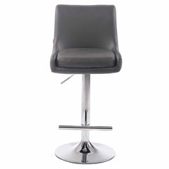 2er Set Barhocker Club Kunstleder chrom - grau