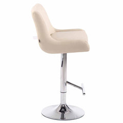 2er Set Barhocker Club Kunstleder chrom - creme