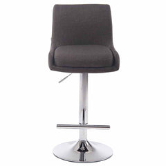 2er Set Barhocker Club Stoff chrom - dunkelgrau
