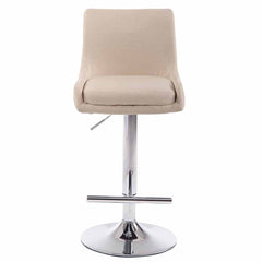 2er Set Barhocker Club Stoff chrom - creme