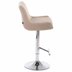 2er Set Barhocker Club Stoff chrom - creme