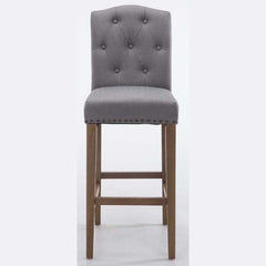 2er Set Barhocker Louise Stoff antik-hell - hellgrau
