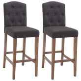 Set di 2 barhocker Louise in stoffa antica grigia, eleganti e moderni per ogni ambiente.