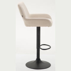 2er Set Barhocker Braga Stoff schwarz - creme