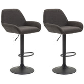 2er Set Barhocker Braga Stoff schwarz - dunkelgrau