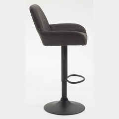 2er Set Barhocker Braga Stoff schwarz - dunkelgrau