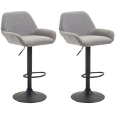 2er Set Barhocker Braga Stoff schwarz - grau