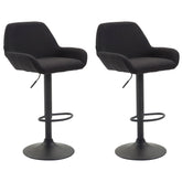 2er Set Barhocker Braga Stoff schwarz - schwarz