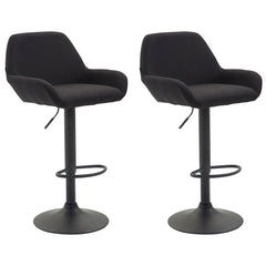 2er Set Barhocker Braga Stoff schwarz - schwarz