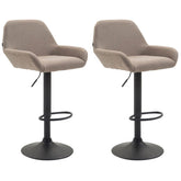 2er Set Barhocker Braga Stoff schwarz - taupe