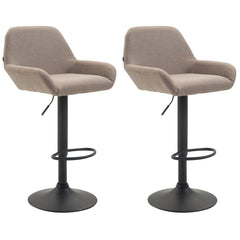 2er Set Barhocker Braga Stoff schwarz - taupe