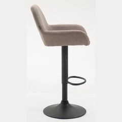 2er Set Barhocker Braga Stoff schwarz - taupe