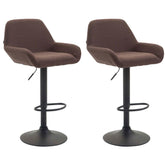 2er Set Barhocker Braga Stoff schwarz - braun