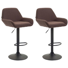 2er Set Barhocker Braga Stoff schwarz - braun