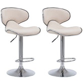 2er Set Barhocker Las Vegas V2 Stoff chrom - creme