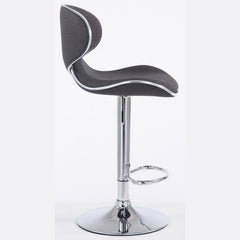 2er Set Barhocker Las Vegas V2 Stoff chrom - dunkelgrau