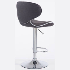2er Set Barhocker Las Vegas V2 Stoff chrom - dunkelgrau