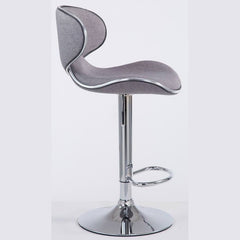 2er Set Barhocker Las Vegas V2 Stoff chrom - hellgrau
