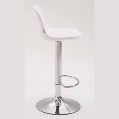 2er Set Barhocker Kiel Vollgepolstert Kunstleder chrom - weiß