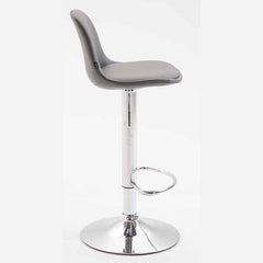 2er Set Barhocker Kiel Vollgepolstert Kunstleder chrom - grau