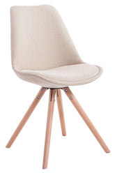 Besucherstuhl Toulouse Stoff Natura Rund - creme