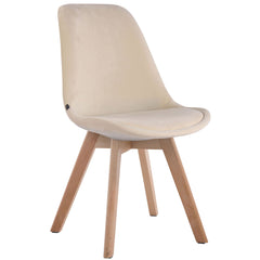 Besucherstuhl Borneo V2 Samt natura - creme