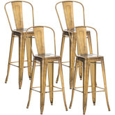 4er Set Barhocker Aiden - gold by Dropshipping-Europe – Barhocker