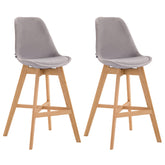 2er Set Barhocker Cannes Samt natura - grau