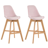 2er Set Barhocker Cannes Samt natura - pink
