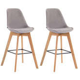 2er Set Barhocker Metz Samt natura - grau