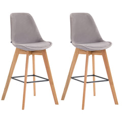 2er Set Barhocker Metz Samt natura - grau