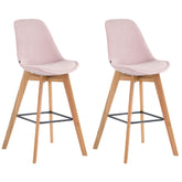 2er Set Barhocker Metz Samt natura - pink