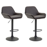 2er Set Barhocker Braga Kunstleder schwarz - braun