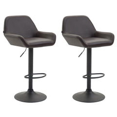 2er Set Barhocker Braga Kunstleder schwarz - braun