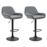 2er Set Barhocker Braga Kunstleder schwarz - grau