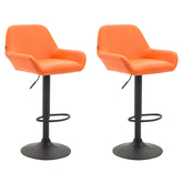 2er Set Barhocker Braga Kunstleder schwarz - orange