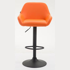 2er Set Barhocker Braga Kunstleder schwarz - orange