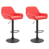 2er Set Barhocker Braga Kunstleder schwarz - rot