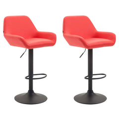 2er Set Barhocker Braga Kunstleder schwarz - rot