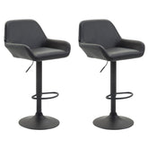 2er Set Barhocker Braga Kunstleder schwarz - schwarz