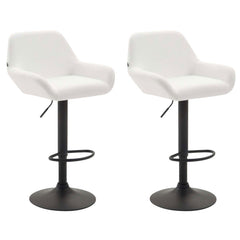 2er Set Barhocker Braga Kunstleder schwarz - weiß
