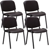 4er Set Besucherstuhl Ken Kunstleder - braun