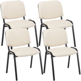 4er Set Besucherstuhl Ken Kunstleder - creme
