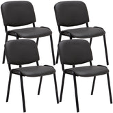 4er Set Besucherstuhl Ken Kunstleder - grau