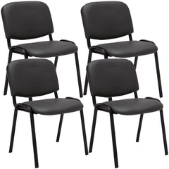 4er Set Besucherstuhl Ken Kunstleder - grau