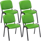 4er Set Besucherstuhl Ken Kunstleder - grün