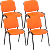 4er Set Besucherstuhl Ken Kunstleder - orange