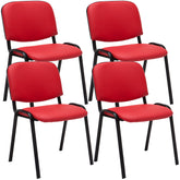 4er Set Besucherstuhl Ken Kunstleder - rot