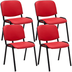 4er Set Besucherstuhl Ken Kunstleder - rot