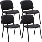 4er Set Besucherstuhl Ken Kunstleder - schwarz